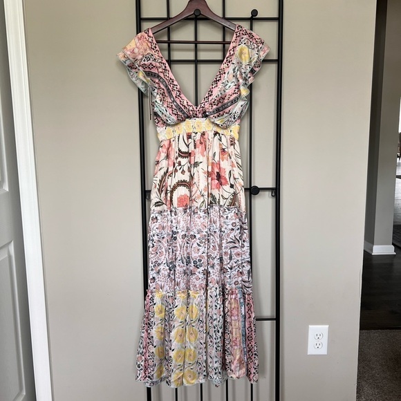 Hemant & Nandita Sakura Multicolor Printed Maxi Dress Sz XS - Picture 15 of 15